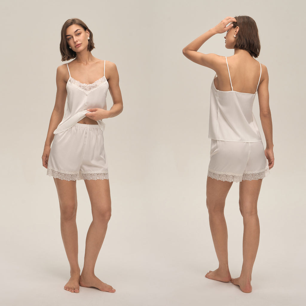 Lace Spaghetti Strap Shorts Casual Loungewear Set — Comfortable Homewear