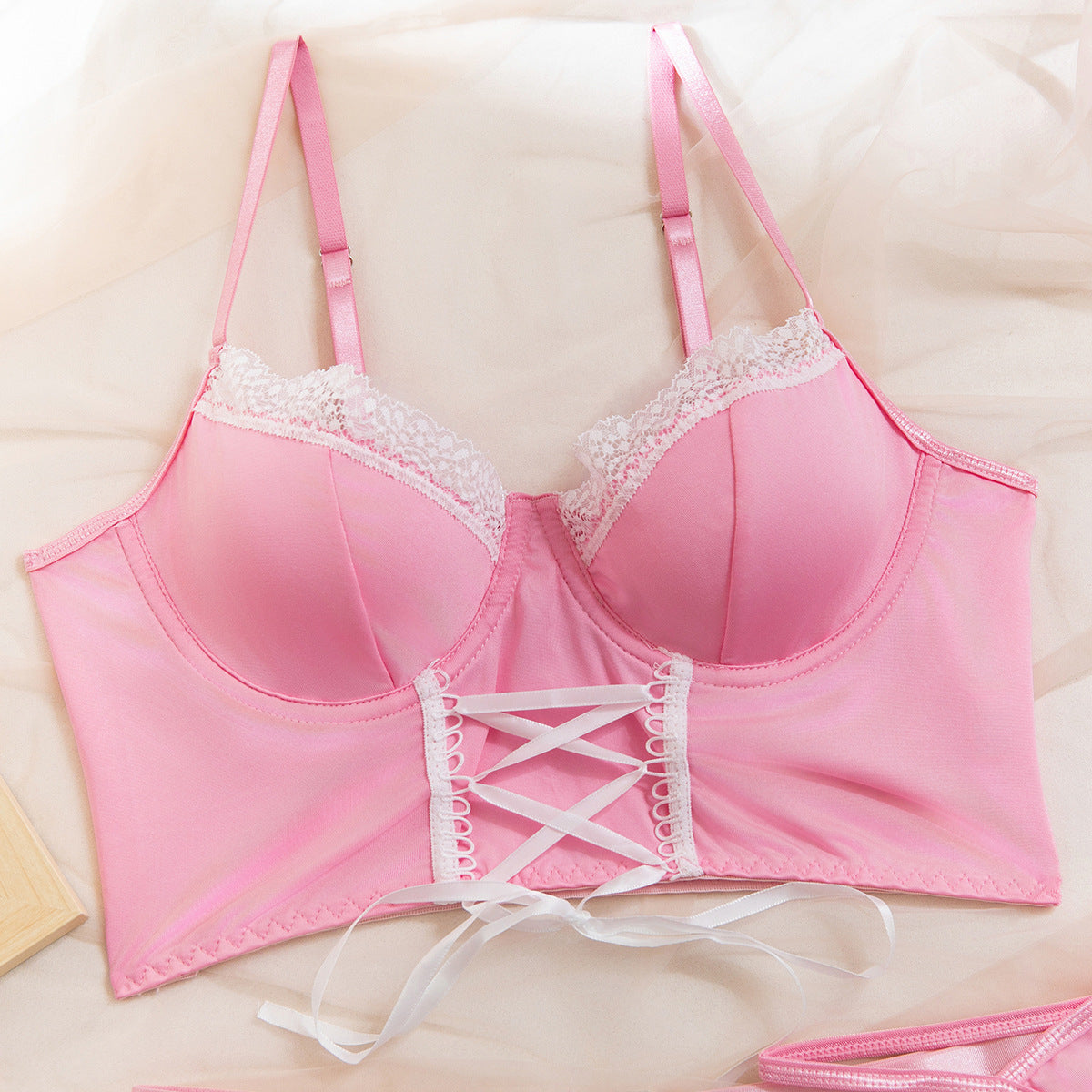 Sinful Maid Lace Apron Lingerie Four-Piece Set