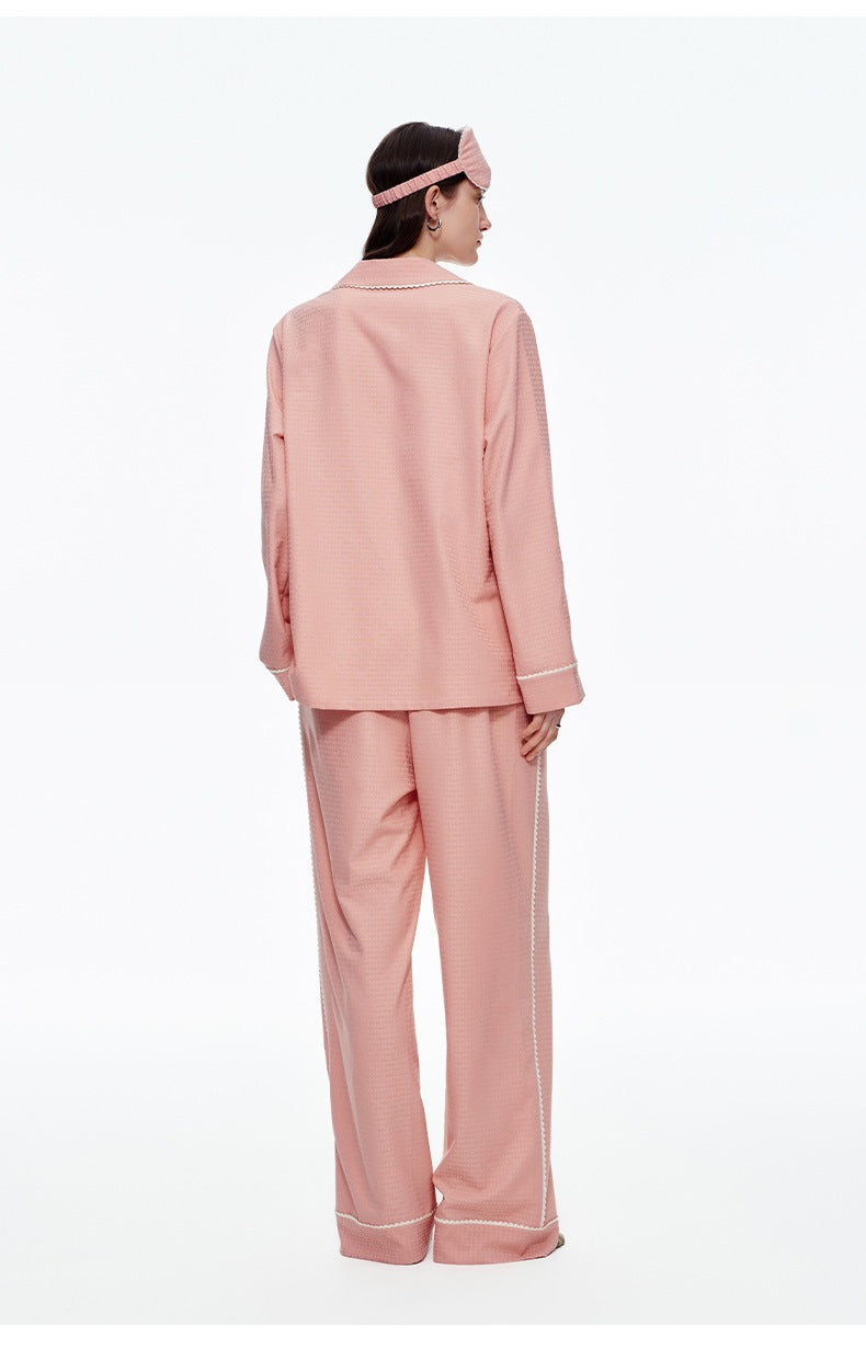 Brushed Soft Long Sleeve Pajama Set | Loose Casual Loungewear