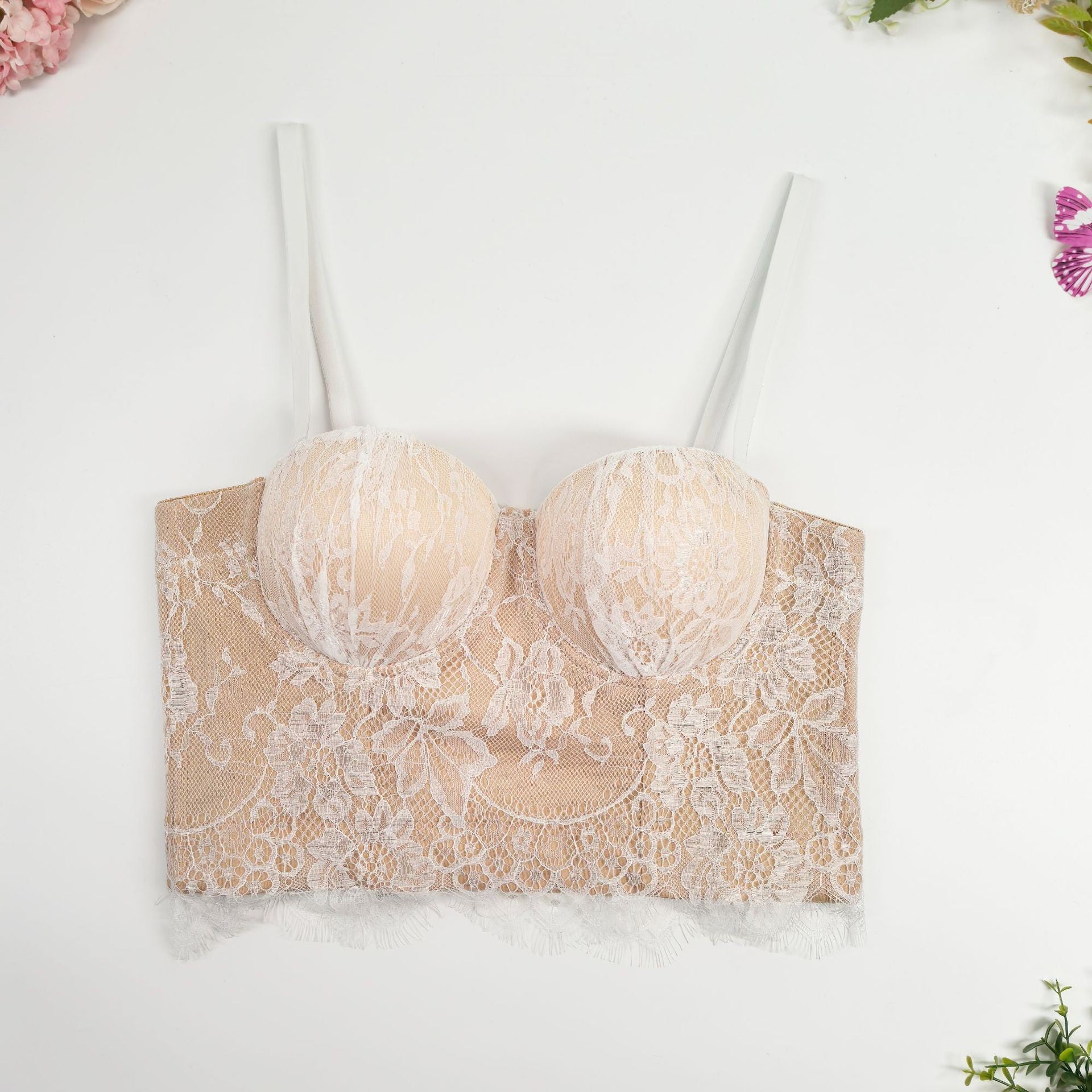 Baroque Lace Fishbone Corset Bra