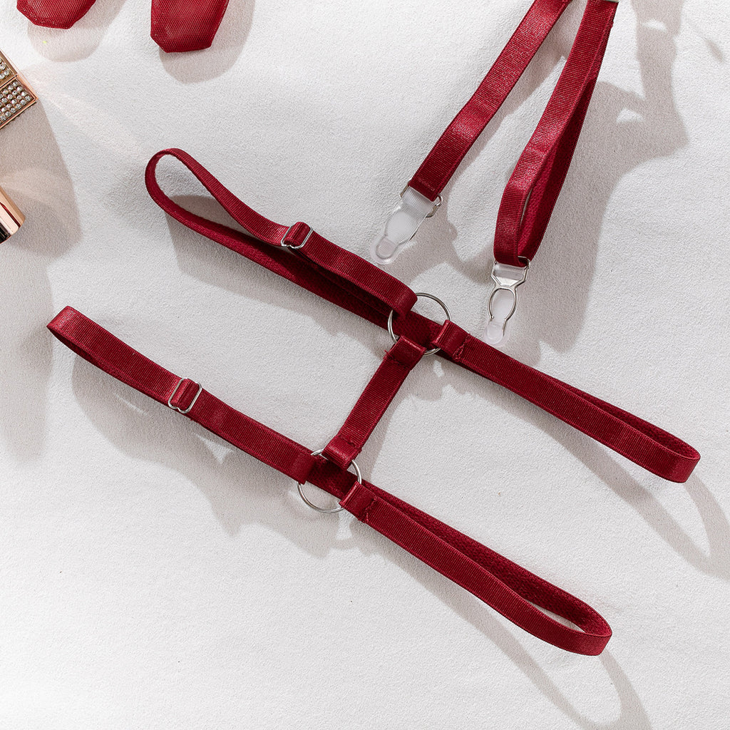 Vixen Bow Underwire Lingerie Set with Gloves