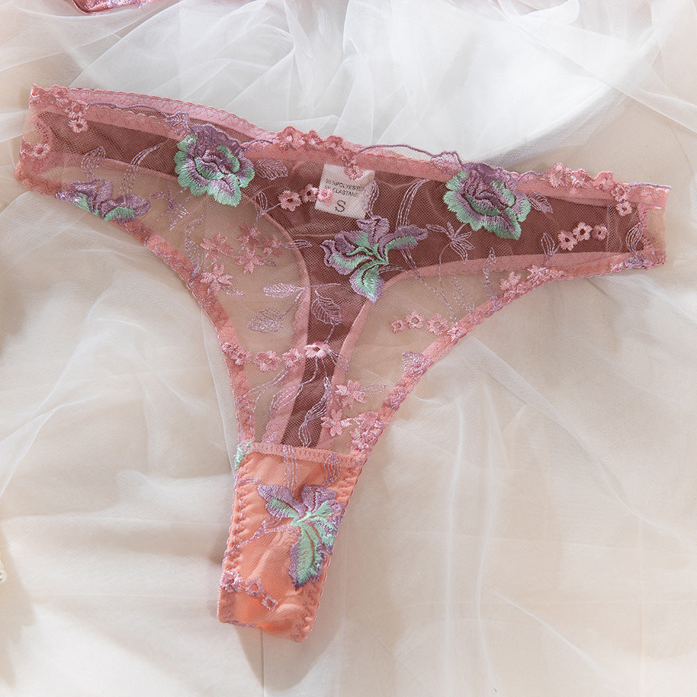 Fleur Lace Embroidery Underwire Lift Bra Set