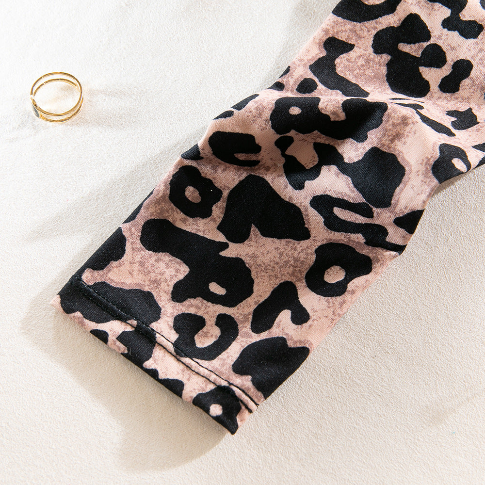 Leopard Print Sheer Mesh Bodysuit | Long Sleeve Shapewear Onesie