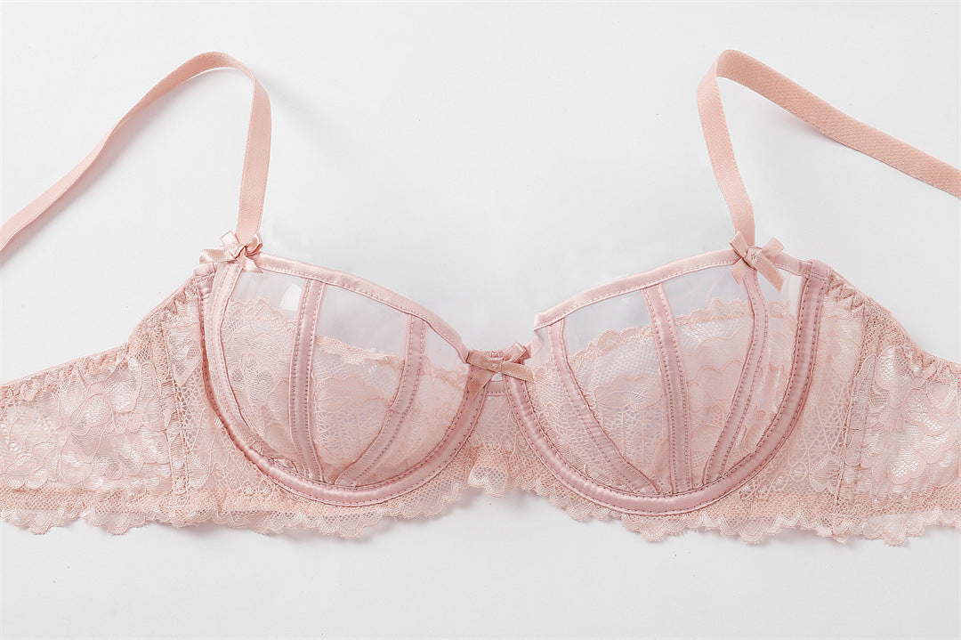 French Lace Full-Cup Bra Set – Minimizing, Lift & Anti-Sag