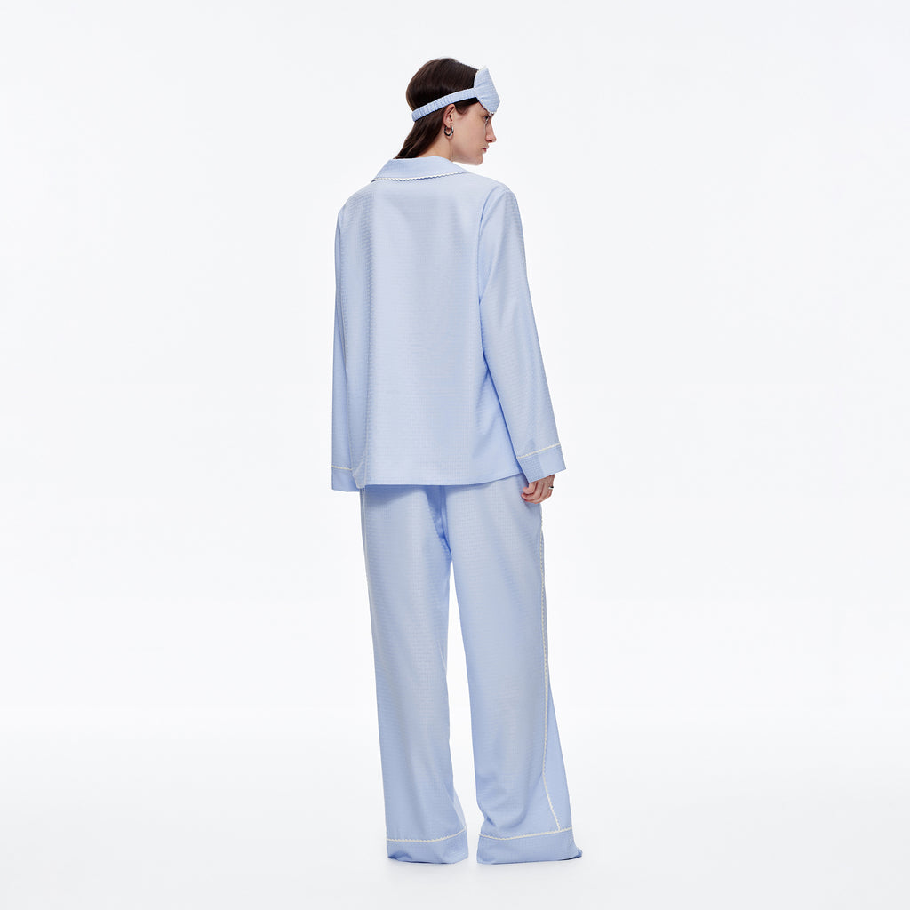 Brushed Soft Long Sleeve Pajama Set | Loose Casual Loungewear