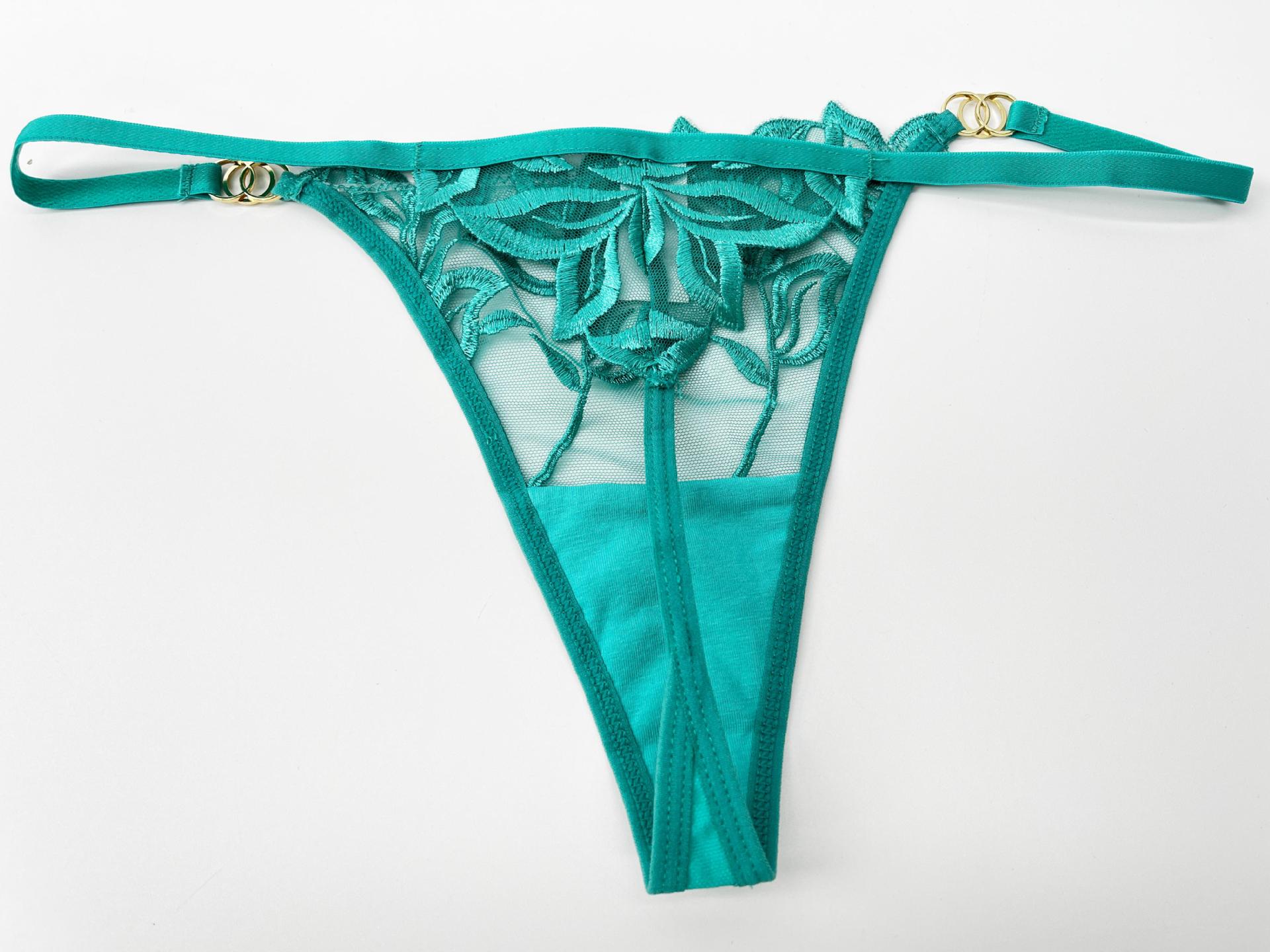 Embroidery Lace Anti-Sag Bra Set – Sheer, Full Coverage, with Thong
