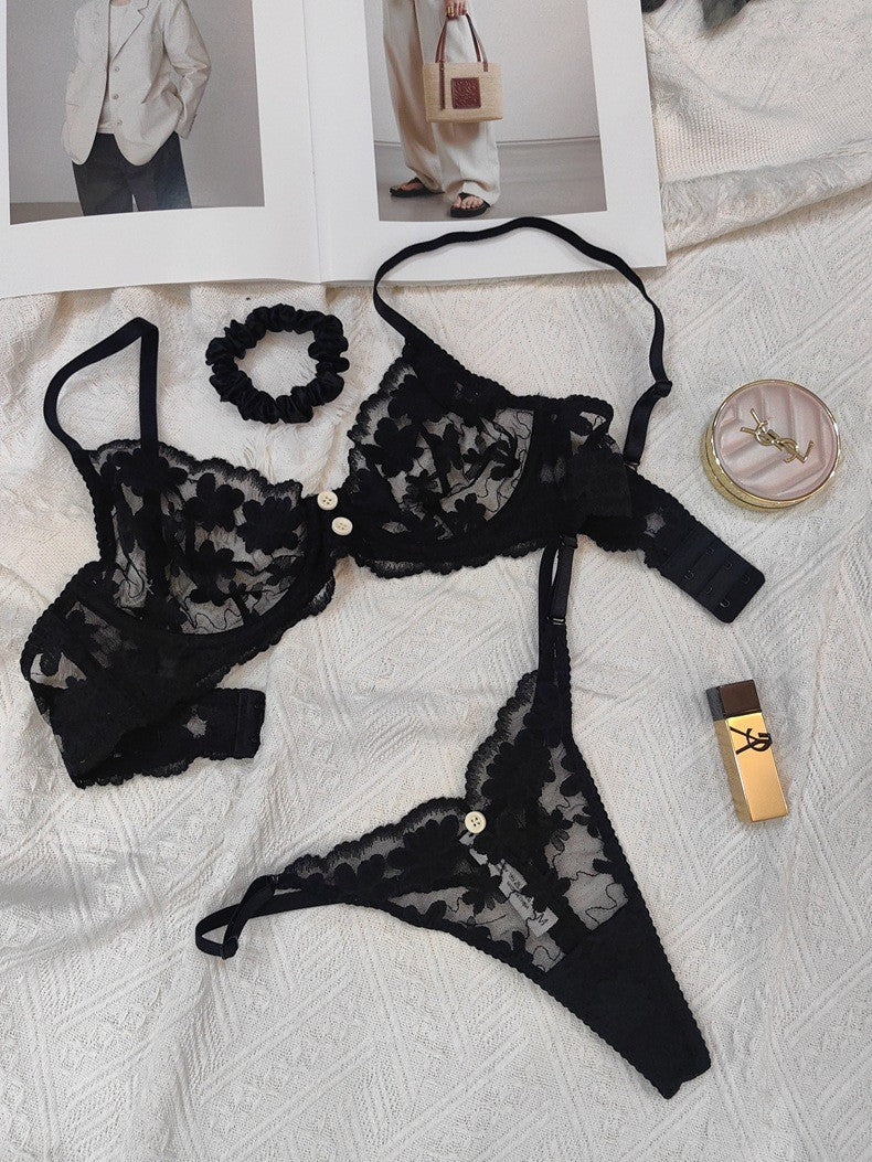 French Ultra-Thin Pure Lace Bra Set – Minimizer, Anti-Sag