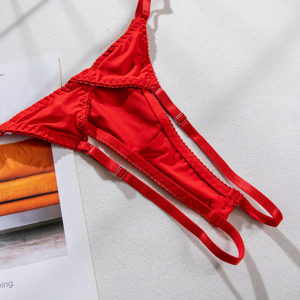 Hollow Tassel Open Lingerie Set