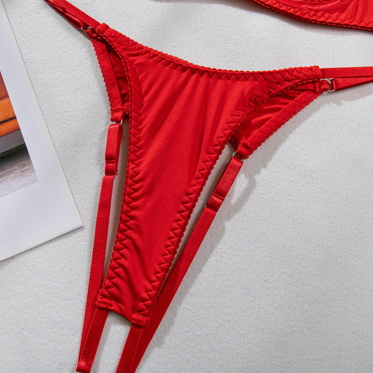 Hollow Tassel Open Lingerie Set