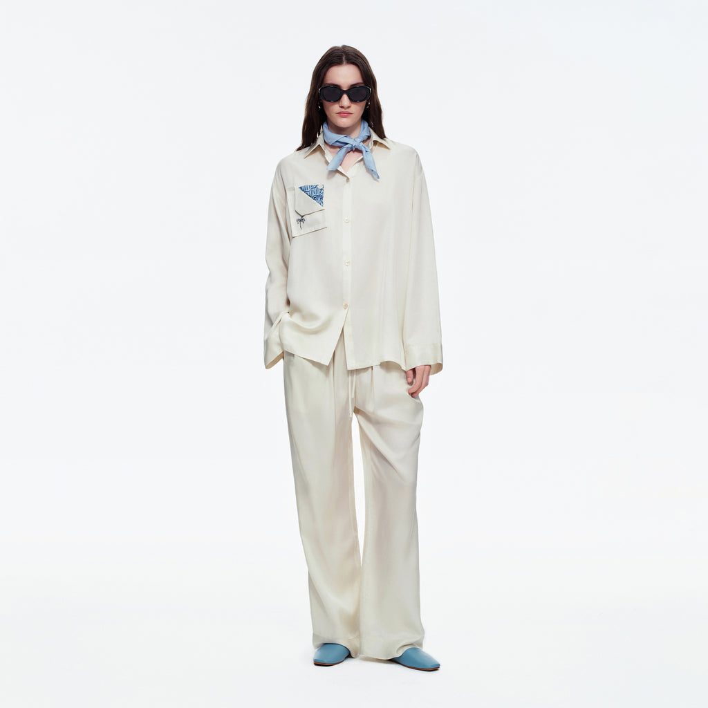 Minimalist Long Sleeve Pajama Set | Simple High-End Loungewear