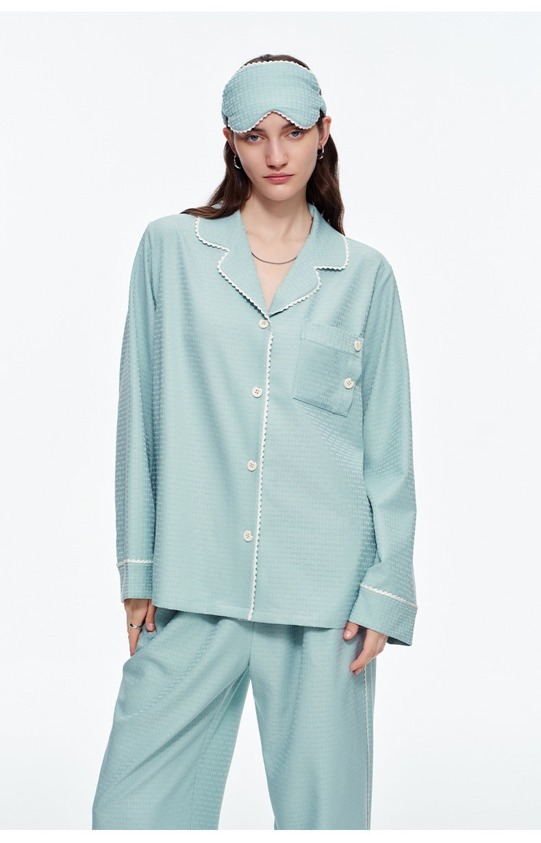 Brushed Soft Long Sleeve Pajama Set | Loose Casual Loungewear