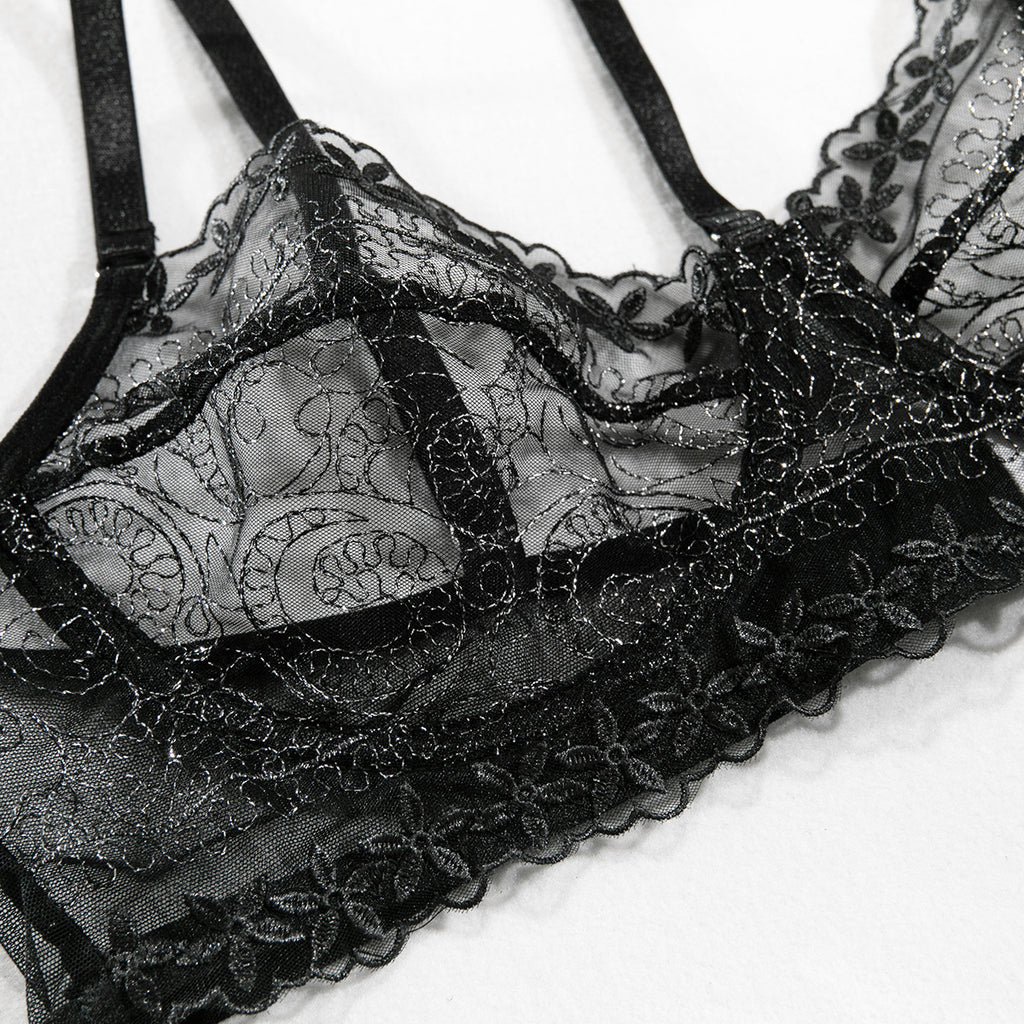 Lace Mesh Halterneck Lingerie Set