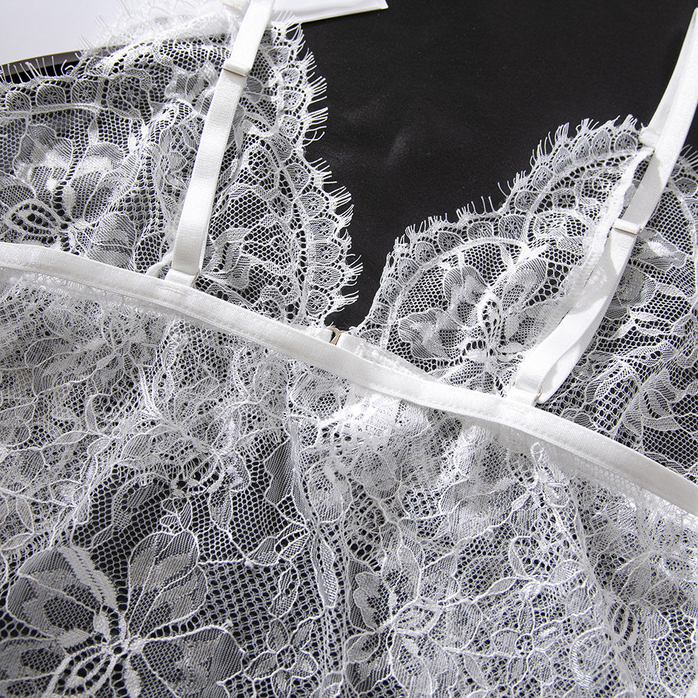 White French Lace Sheer Sleep Set