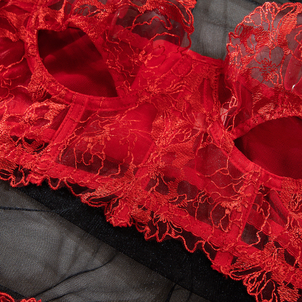 French Lace Boned Shaping Camisole Bra Set