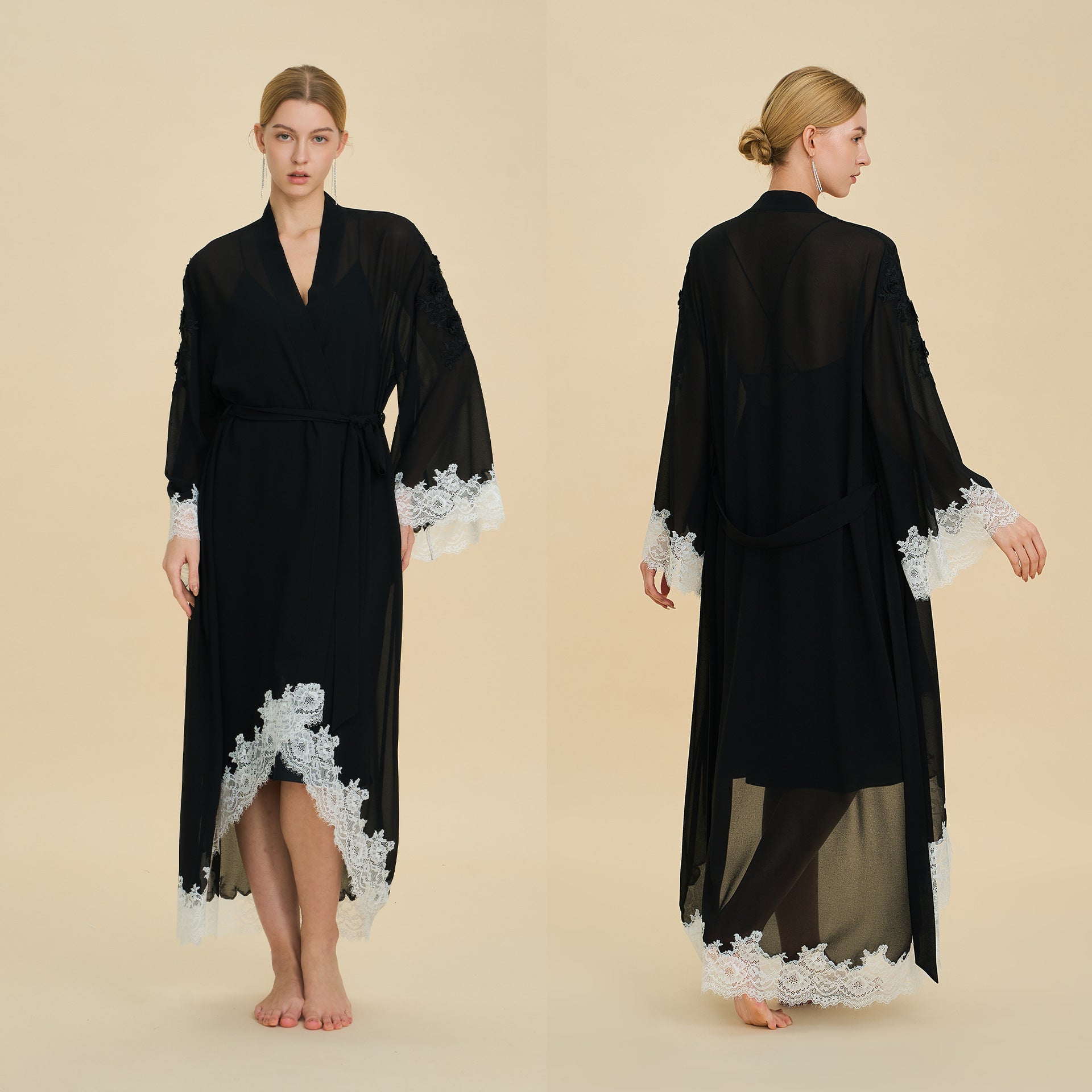 Chiffon Short Morning Robe | Sheer Loungewear for Women