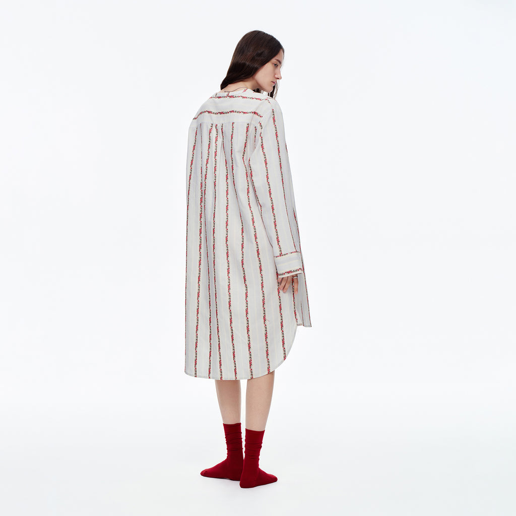Red Rose Stripe Long Sleeve Pajama Set | French Sweet Loungewear
