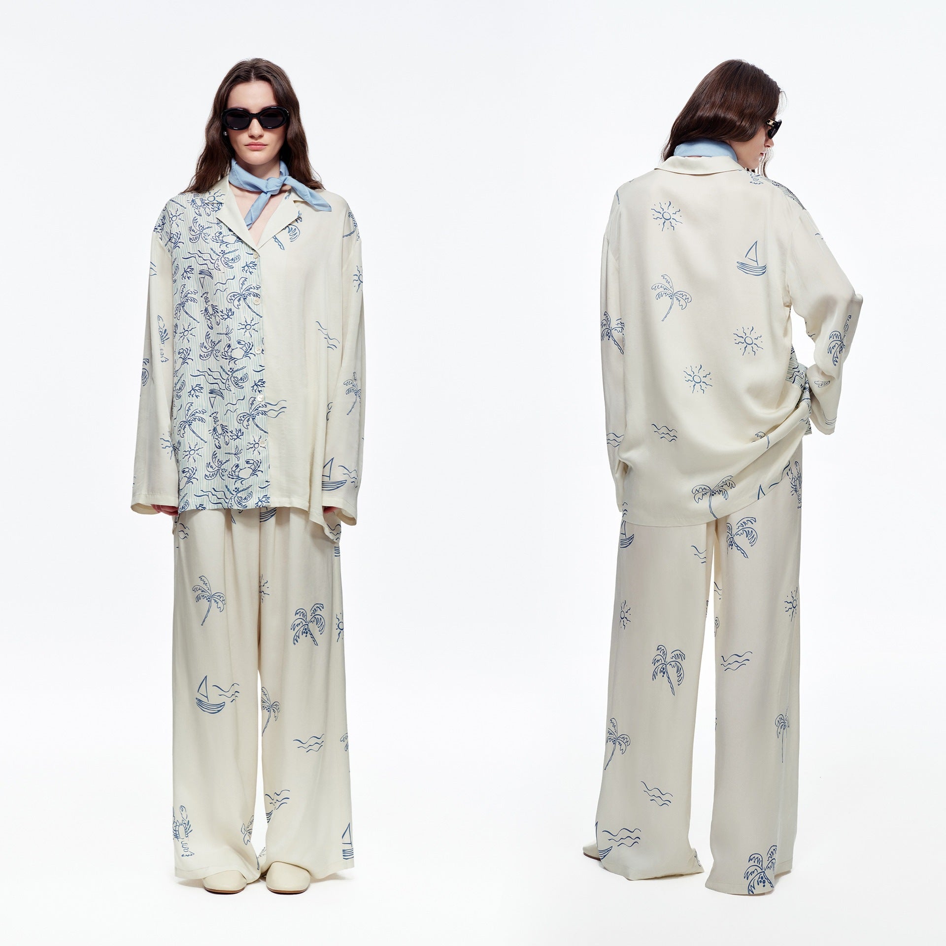 Cotton Long Sleeve Pajama Set | Women's Loungewear