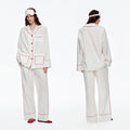 Lyocell Cardigan Lapel Long Sleeve Pajama Set | Elegant Wearable Loungewear