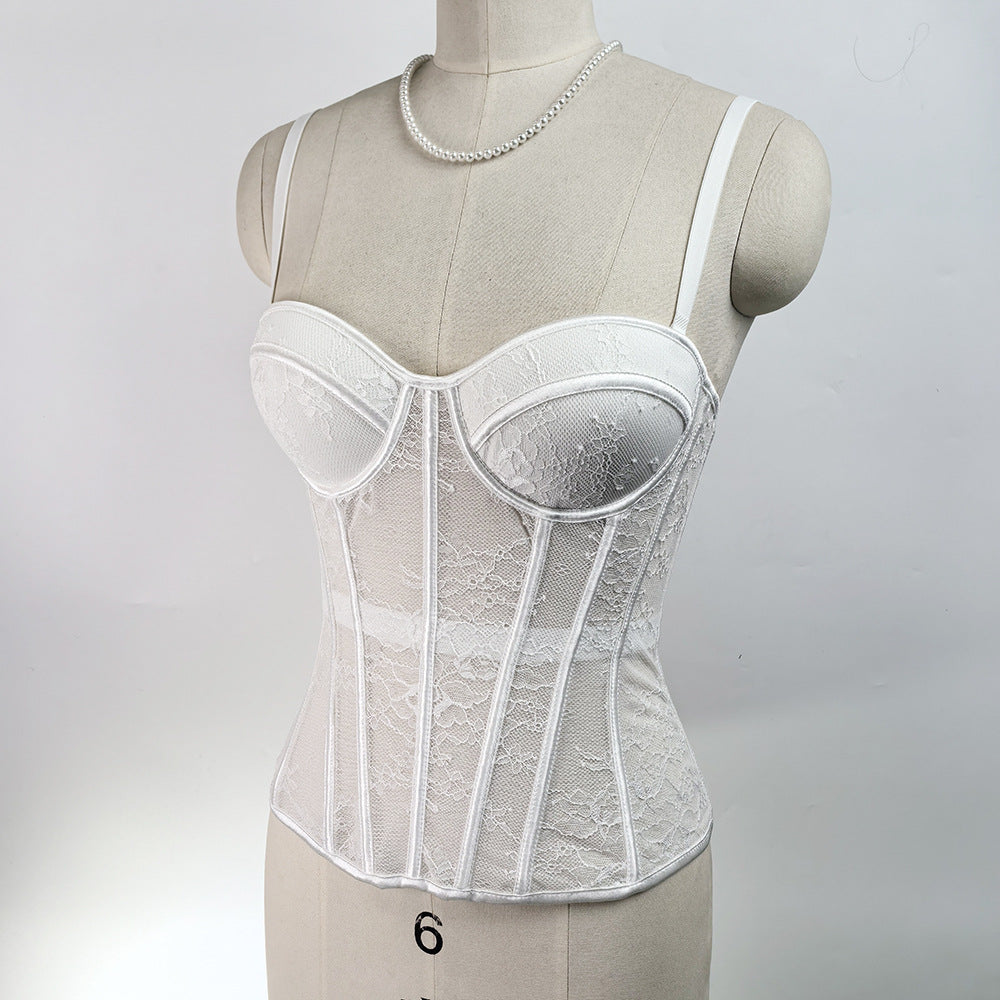 Back Hook Lace Fishbone Corset Bra