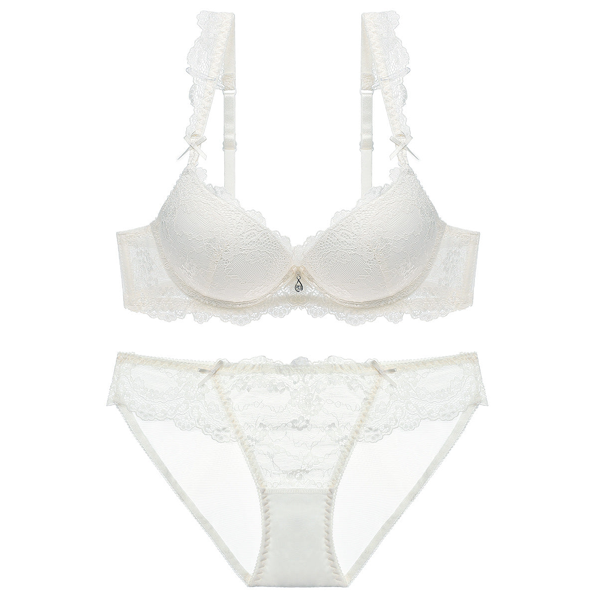 Push-Up Lace Bra Set – Side Support, Anti-Sag & Minimizing | 5 Colors
