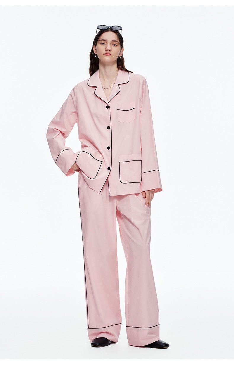 Lyocell Cardigan Lapel Long Sleeve Pajama Set | Elegant Wearable Loungewear