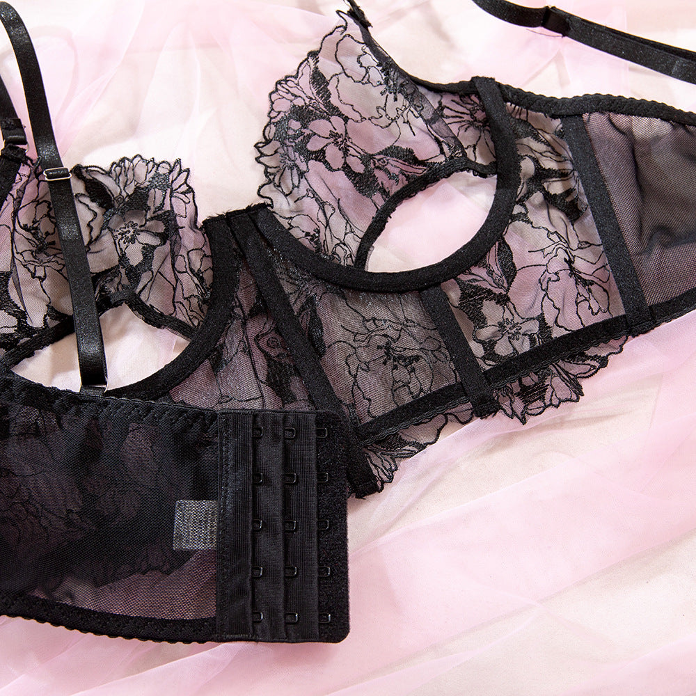 French Lace Boned Shaping Camisole Bra Set