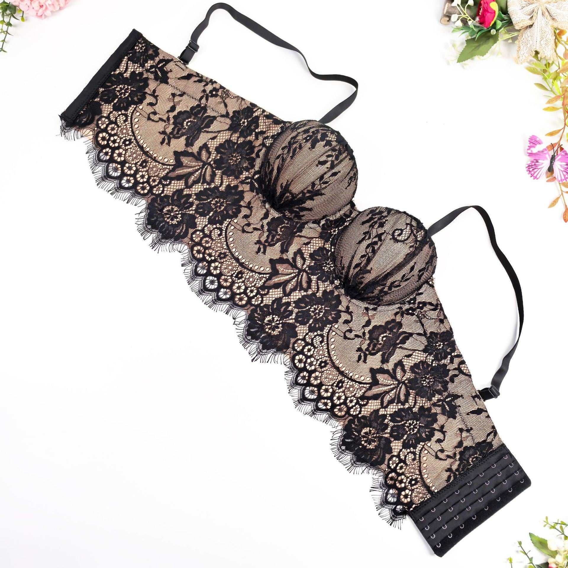 Baroque Lace Fishbone Corset Bra