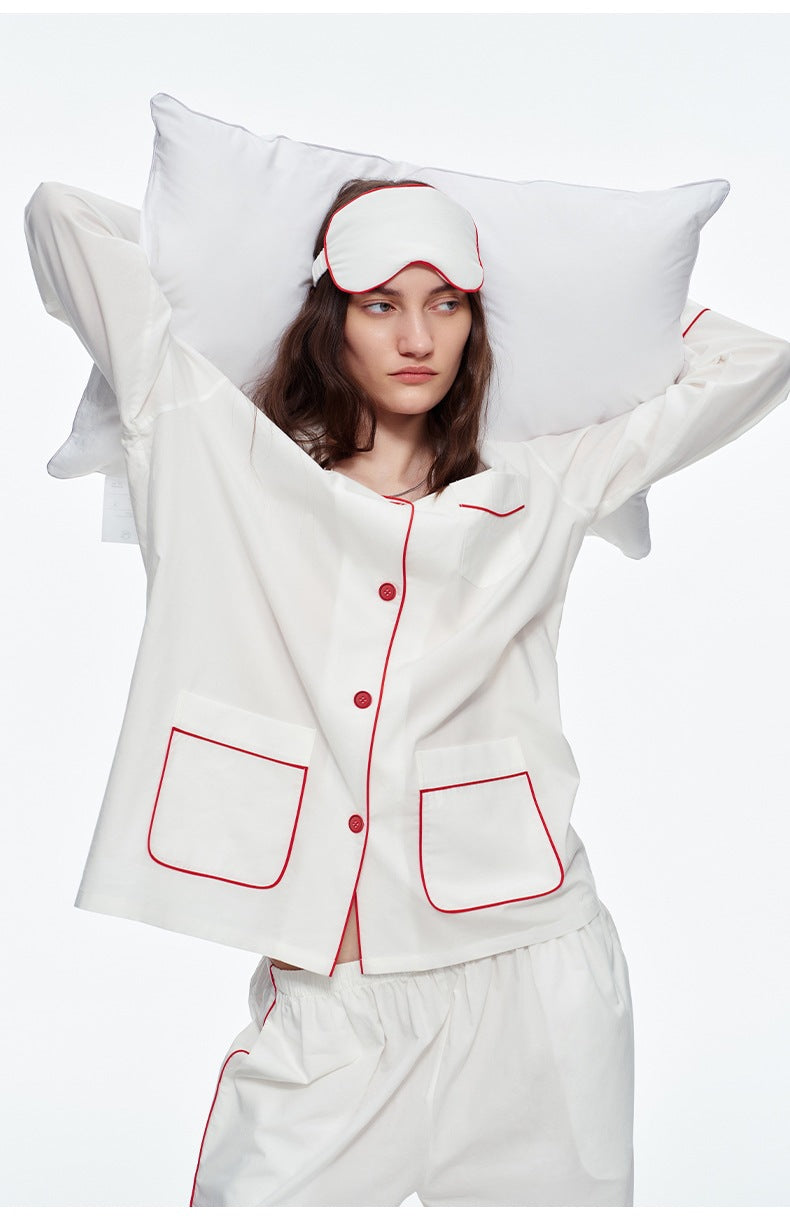 Lyocell Cardigan Lapel Long Sleeve Pajama Set | Elegant Wearable Loungewear