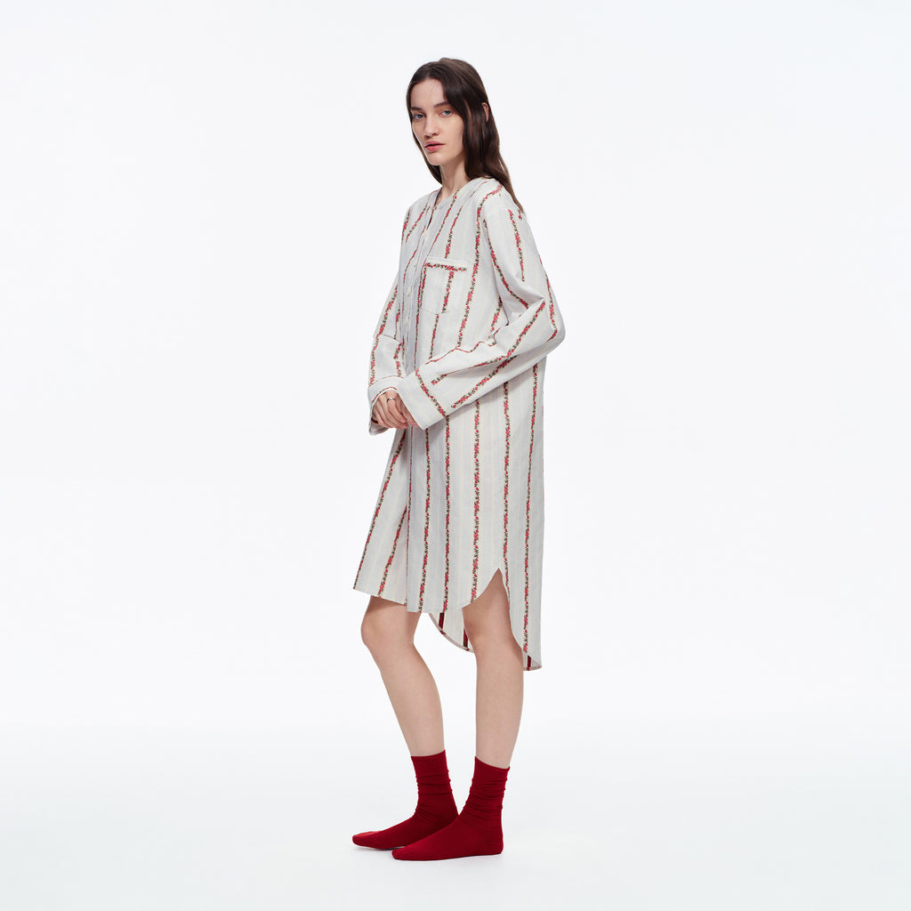 Red Rose Stripe Long Sleeve Pajama Set | French Sweet Loungewear