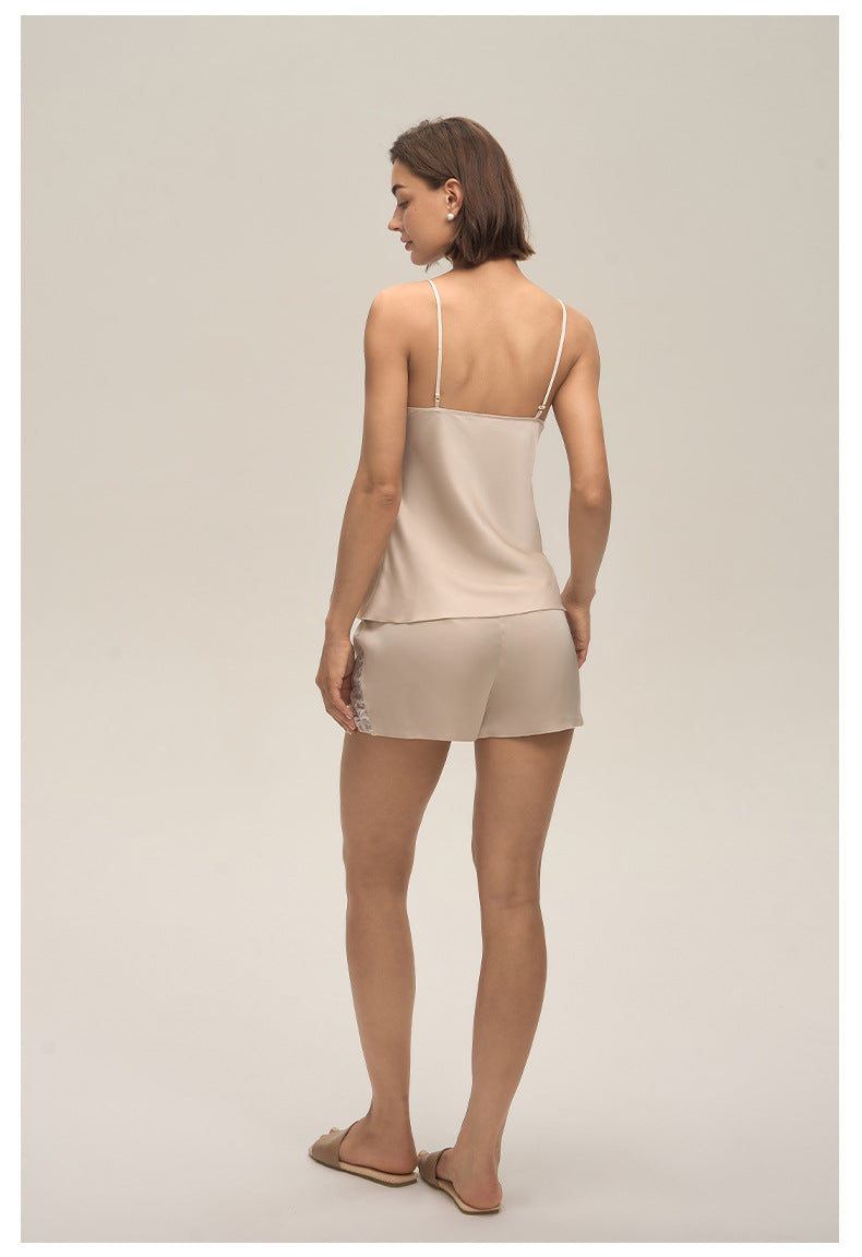 Lace Spaghetti Strap Shorts Casual Loungewear Set — Women's Homewear