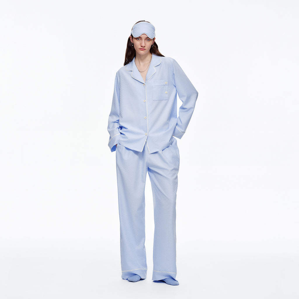 Brushed Soft Long Sleeve Pajama Set | Loose Casual Loungewear