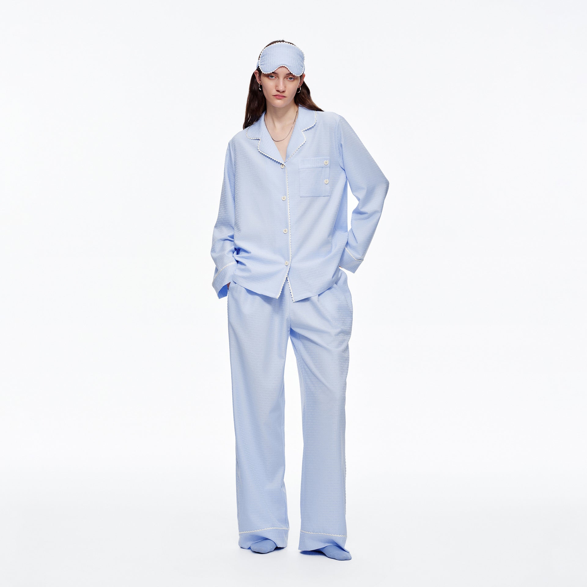 Brushed Soft Long Sleeve Pajama Set | Loose Casual Loungewear
