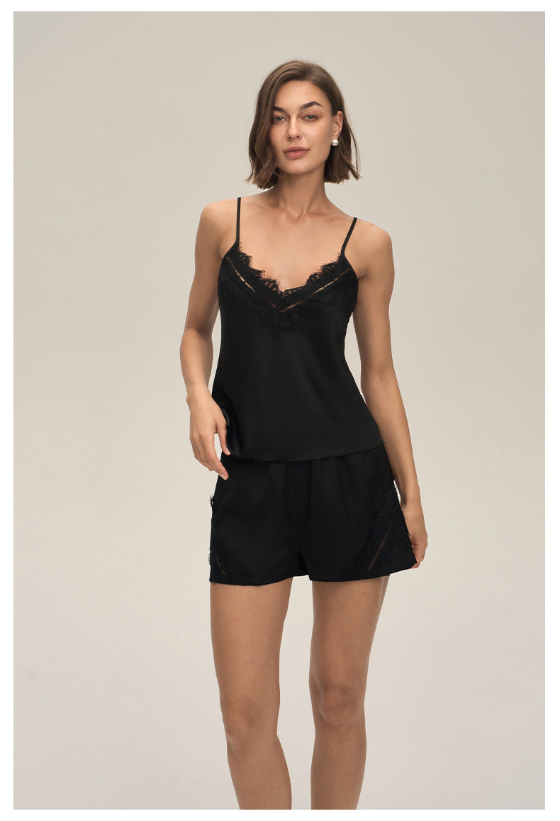 Spaghetti Strap Shorts Leisure Loungewear Set — Women's Summer Homewear