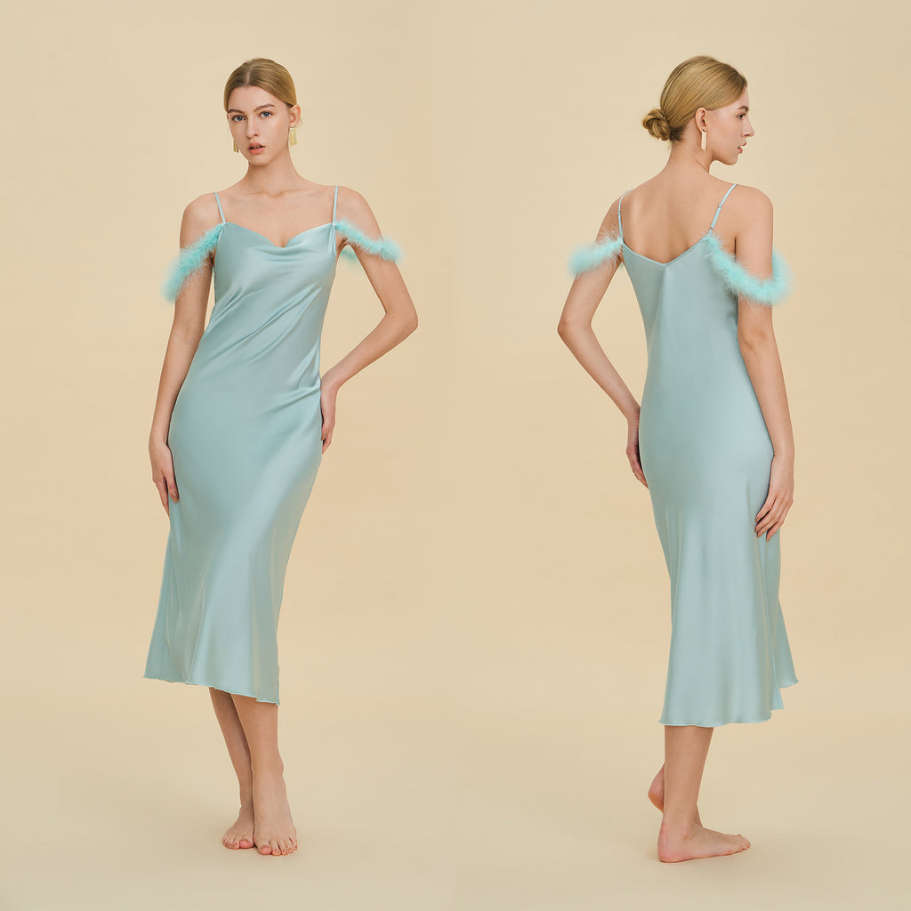 Satin Slip Nightdress | Light Luxury Sleepwear & Bridesmaid Gift