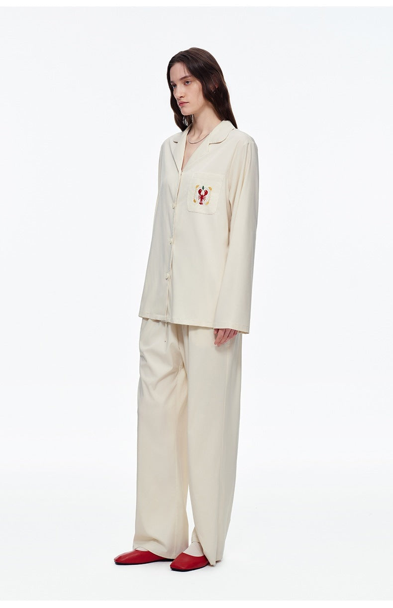 Contrast Color Cartoon Print Pajama Set | High-End Fashion Loungewear