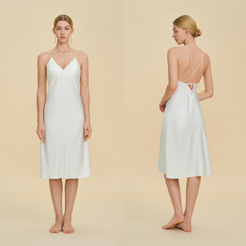 Backless V-Neck Spaghetti Strap Short Nightdress | Sexy Summer Sleepwear