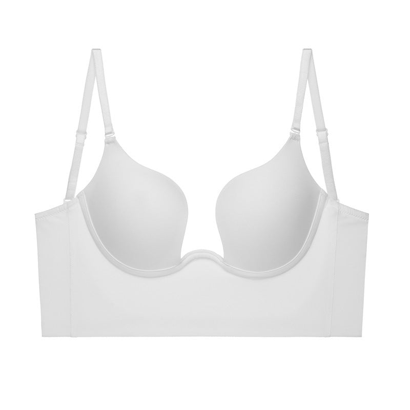 U-Back Halter Bra – Seamless Push-Up with Side Support & Deep Backless Design