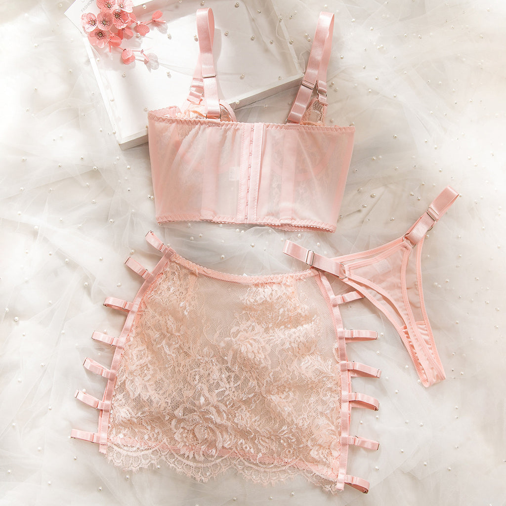 High-Elastic Lace Lingerie Set | 3D Tailored Bra & Brief