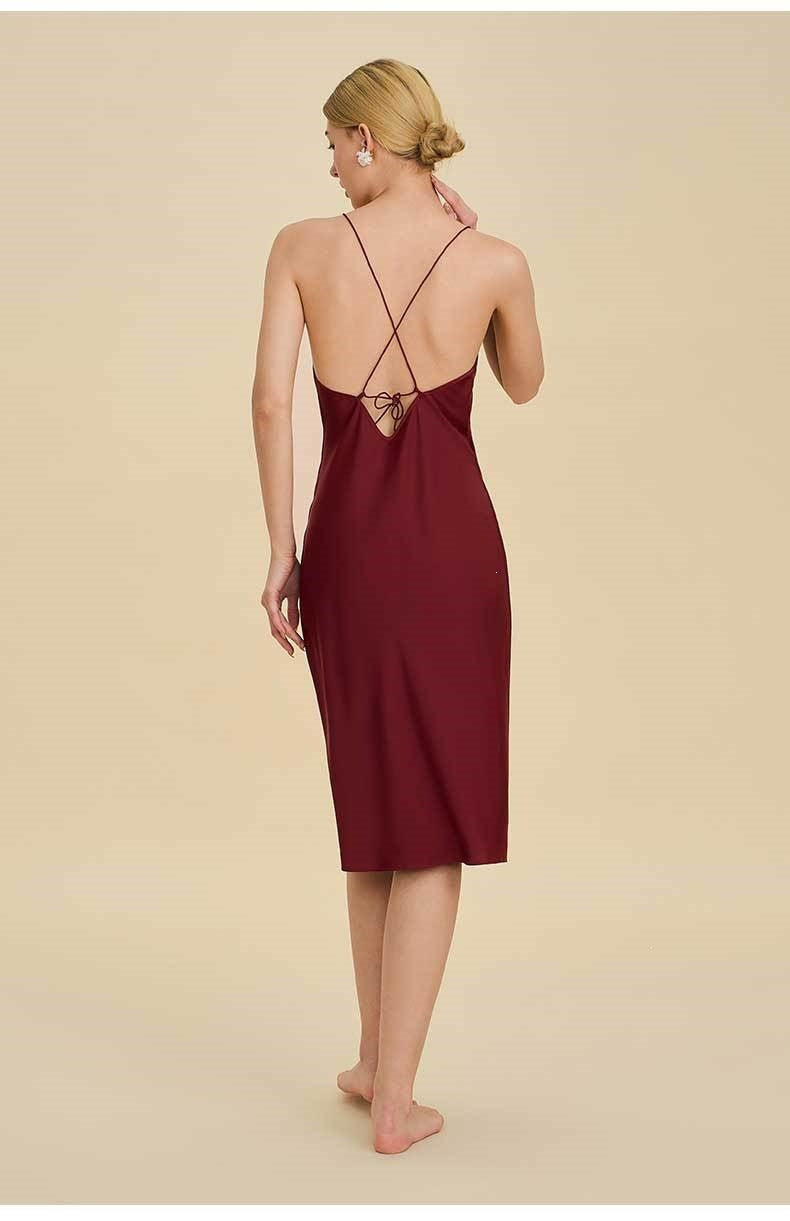Backless V-Neck Spaghetti Strap Short Nightdress | Sexy Summer Sleepwear