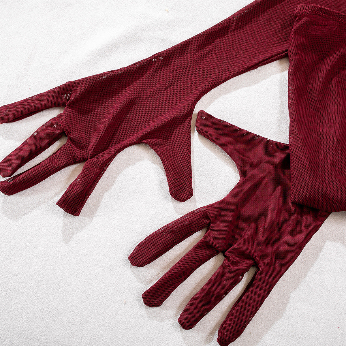 Strappy Patchwork Bodycon Gloves 3-Piece Lingerie Set