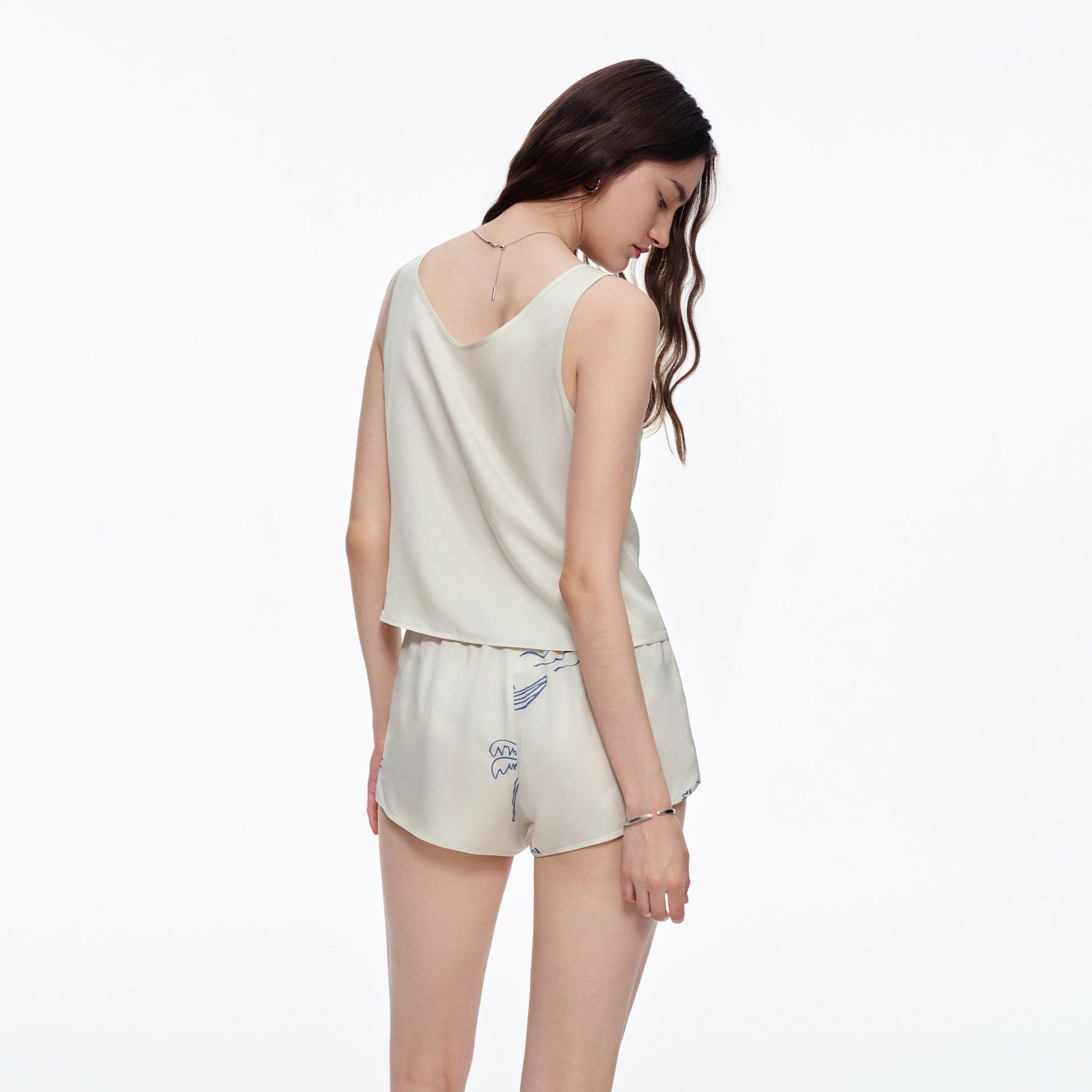 Silk Vest & Shorts Luxury Loungewear Set — Women's High-End Homewear