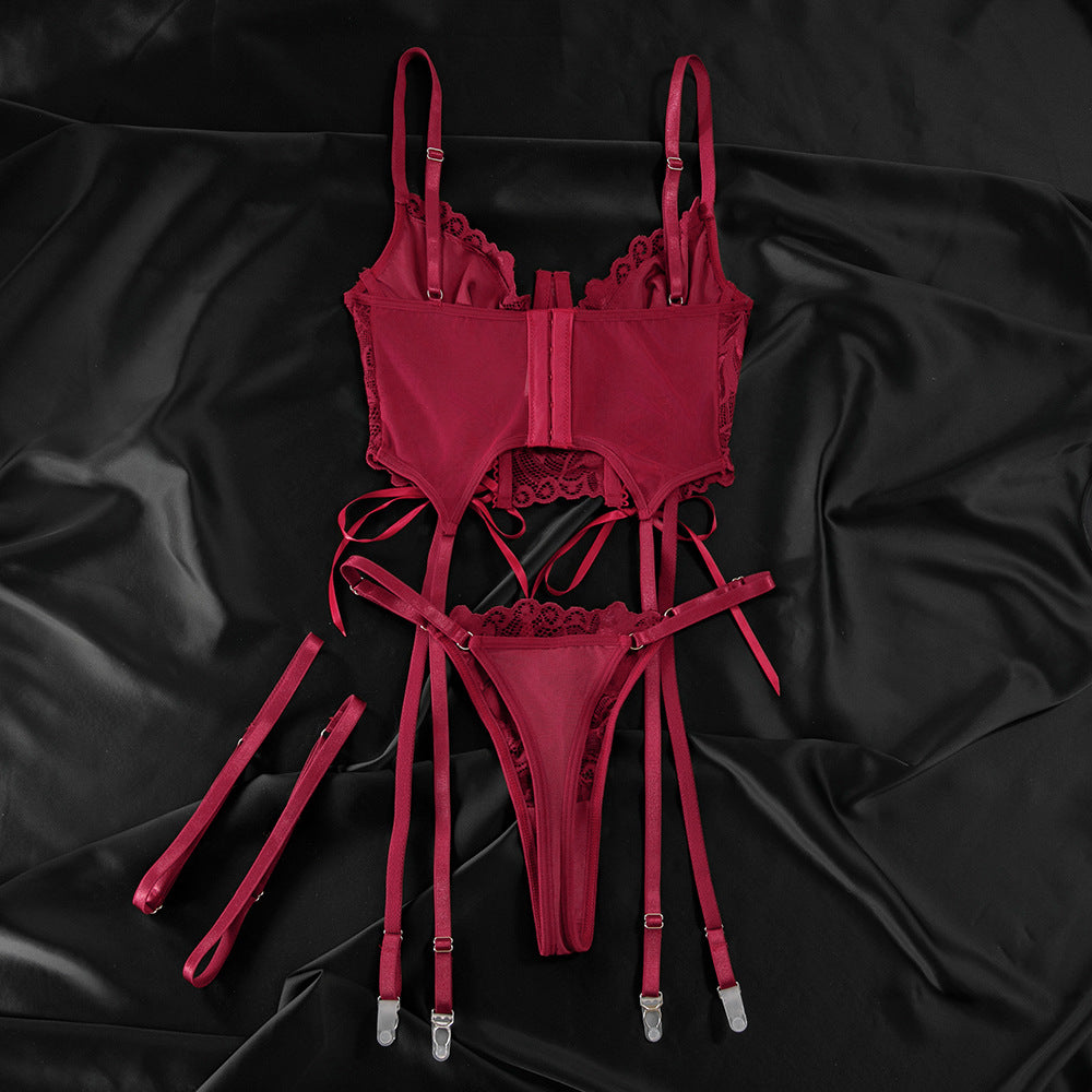 Lace Strap Lingerie Set | Elegant Bra & Brief for Women