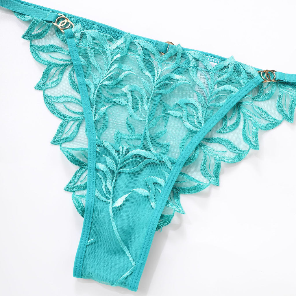 Elegant French Lace Lingerie Set – Embroidered Bra & Panty with Lift Support