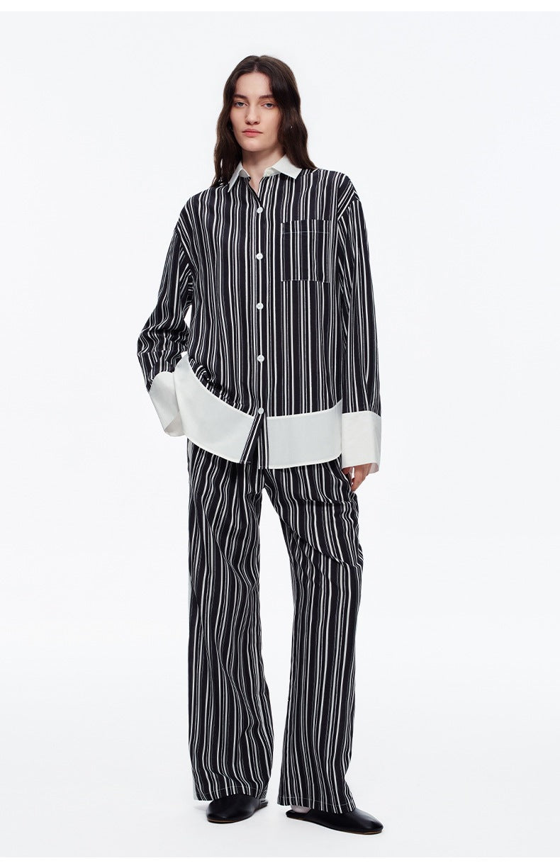 Stripe Long Sleeve Pajama Set | High-End Spring & Autumn Loungewear