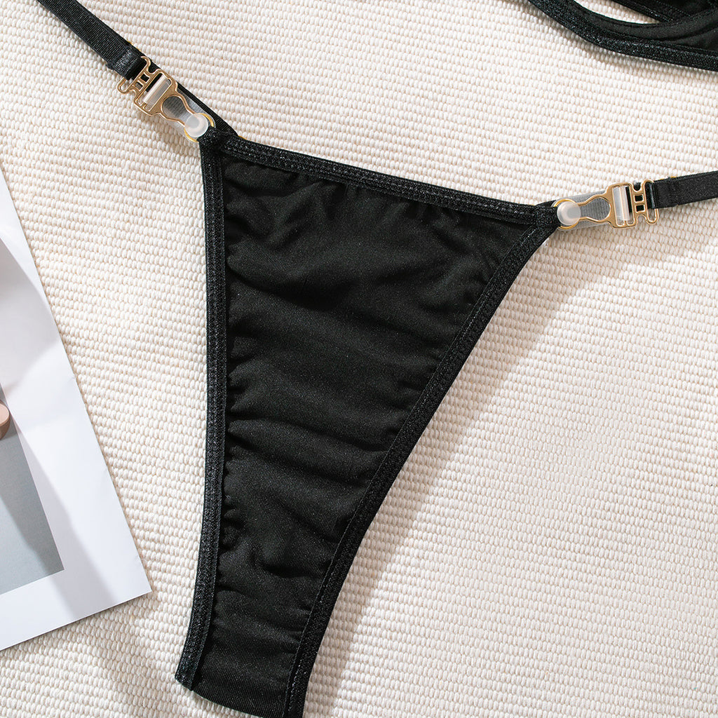Pure Desire Halter Garter Sheer Lingerie Set