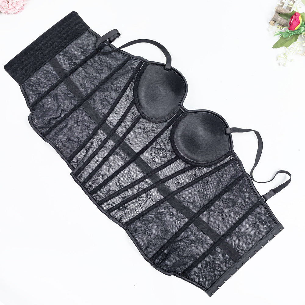 Back Hook Lace Fishbone Corset Bra