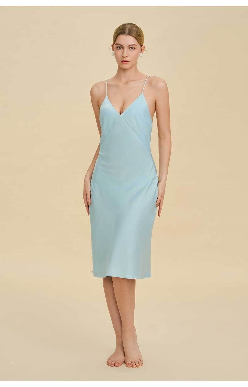 Backless V-Neck Spaghetti Strap Short Nightdress | Sexy Summer Sleepwear