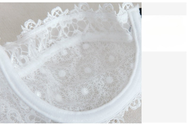 Half-Cup Embroidered Lace Push-Up Bra Set – Ultra-Thin, Enhancing | 4 Colors