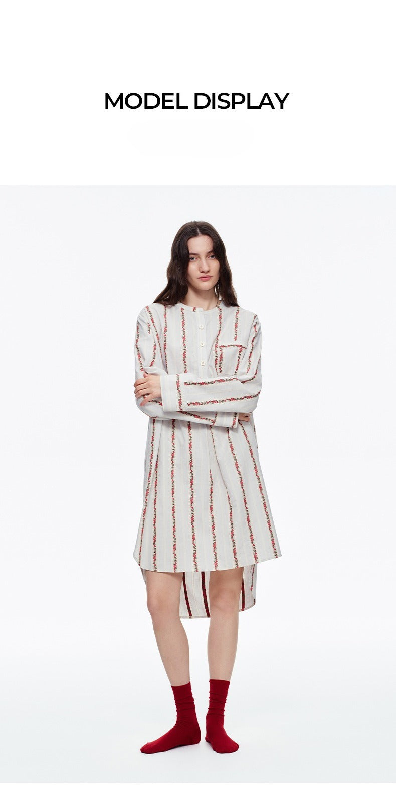 Red Rose Stripe Long Sleeve Pajama Set | French Sweet Loungewear