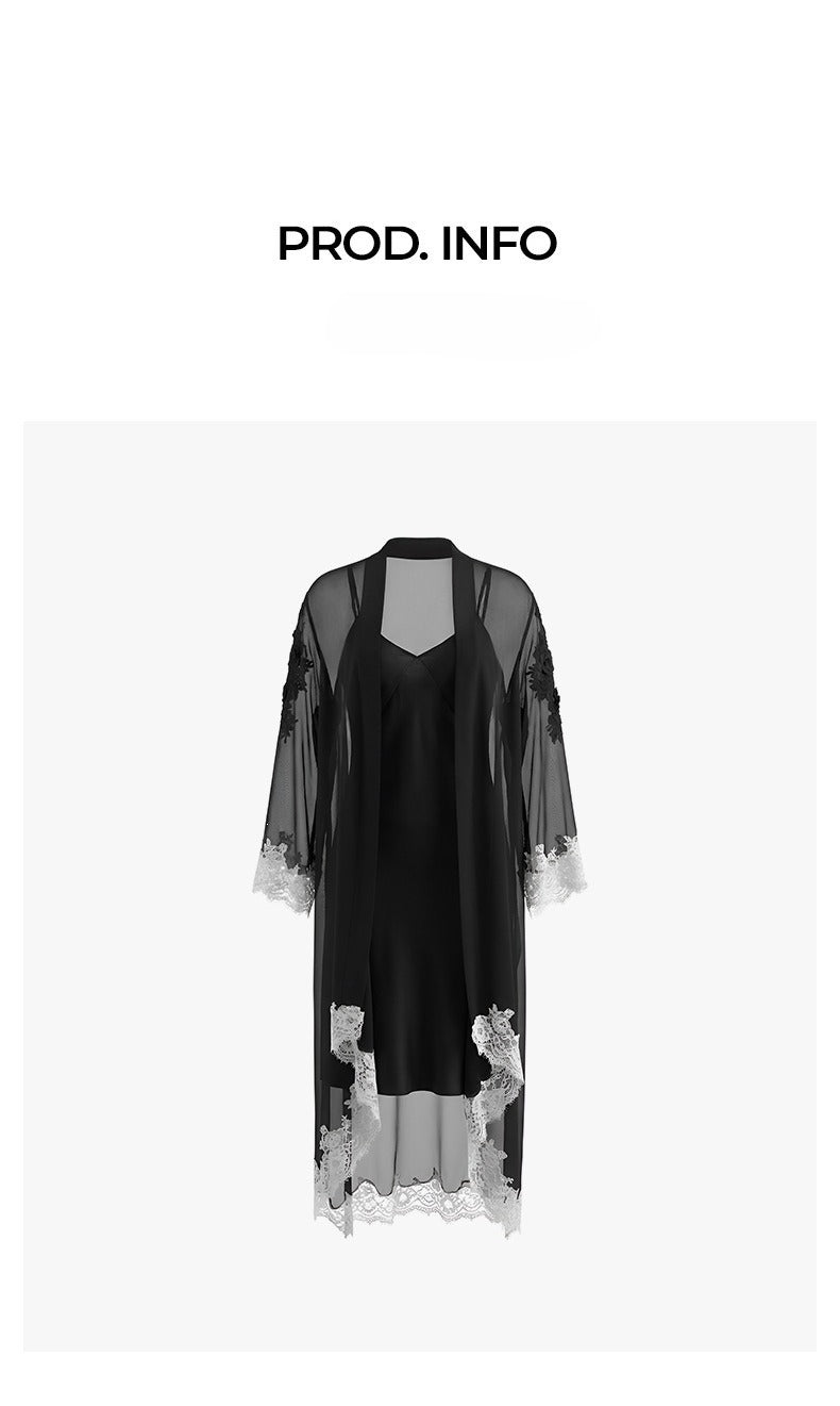 Chiffon Short Morning Robe | Sheer Loungewear for Women